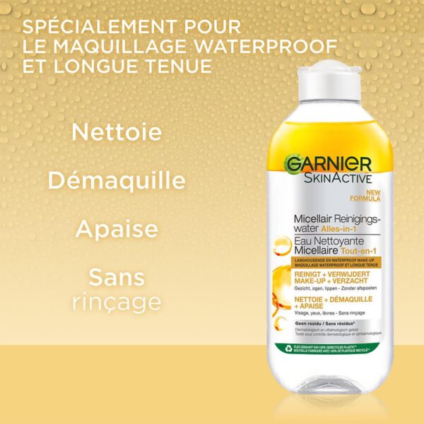 Garnier SkinActive Eau Micellaire Nettoyante à l’huile d’Argan 400ml – Image 3