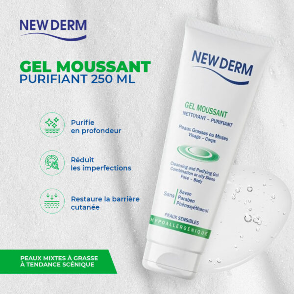 NEW DERM GEL MOUSSANT PURIFIANT 250 ML – Image 2