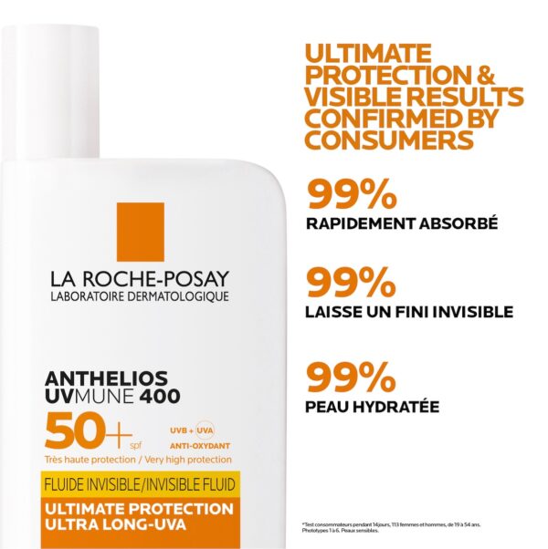 La Roche-Posay ANTHELIOS UVMUNE 400 crème solaire fluide invisible | peaux sensibles | 50ml – Image 8