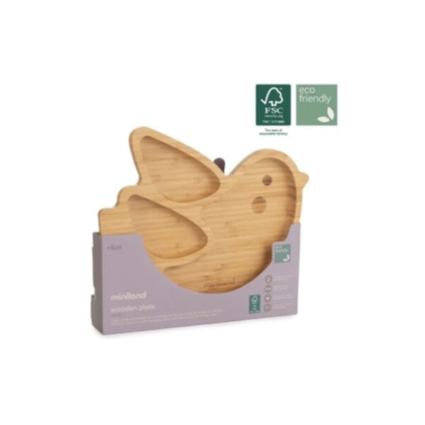 Miniland Assiette En Bois Oiseau