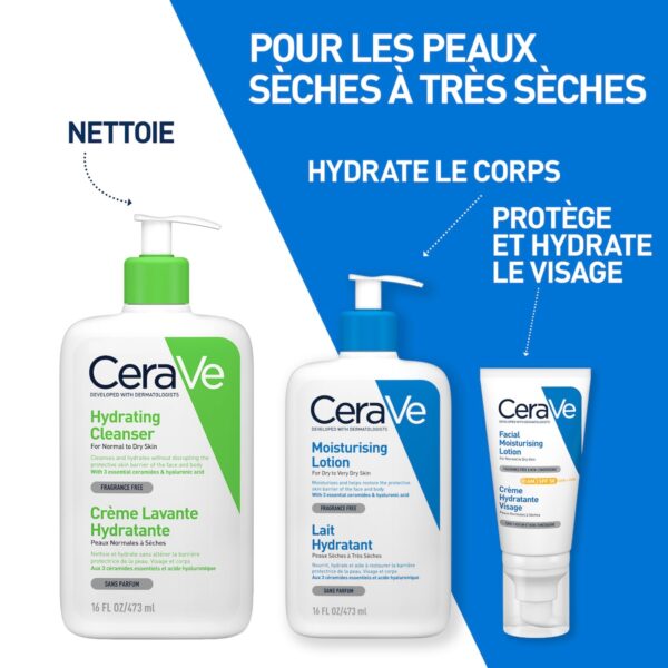 CeraVe Lait Hydratant Léger Peau Sèche à Très Sèche | 473ml – Image 11