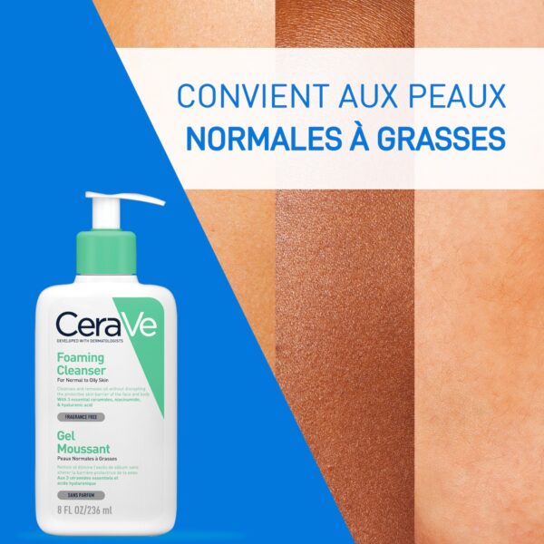 CeraVe Gel Moussant Nettoyant Peau Normale à Grasse | 236ml – Image 7