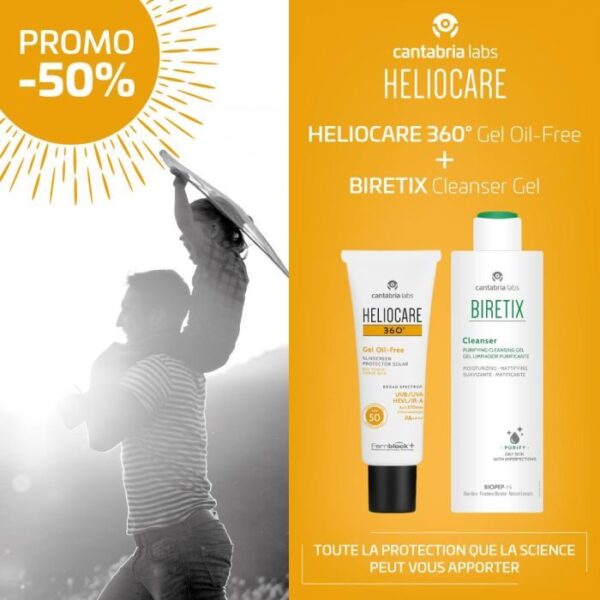 Heliocare - Heliocare 360º Gel Oil-free SPF 50 - 50 ml = Biretix Cleanser 200ml