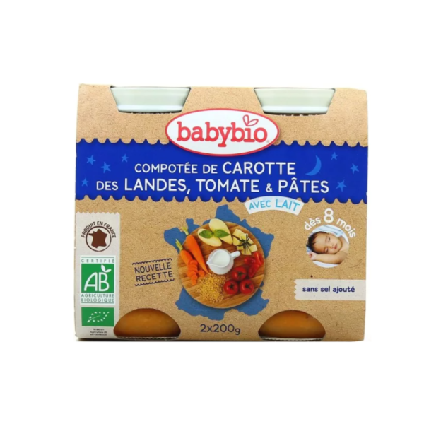 BABYBIO POT BONNE NUIT LEGUMES PATES 2 x 200G