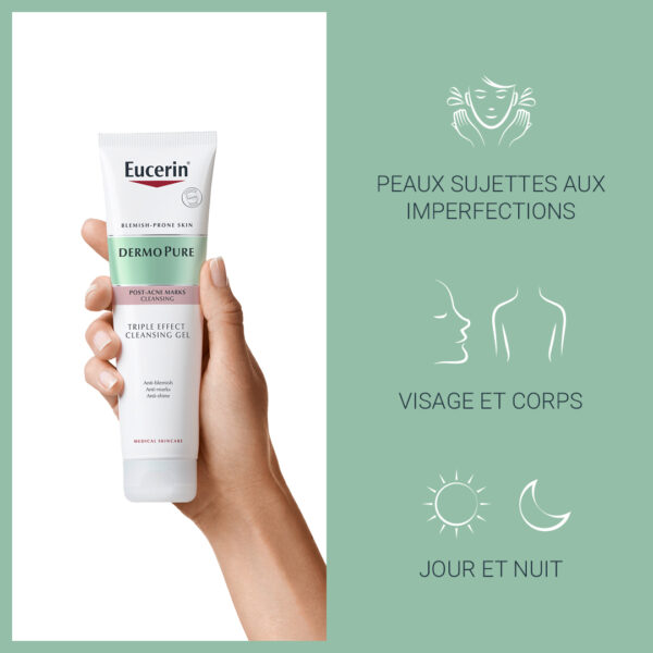 EUCERIN DERMOPURE TRIPLE ACTION GEL NETTOYANT  150ml – Image 3