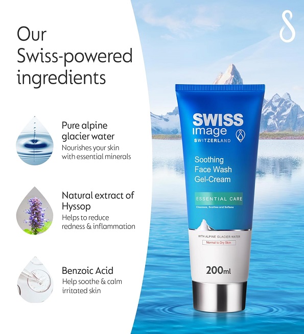 Swiss Image Essential Care Soothing Face Wash Gel Cream 200ml – Image 2