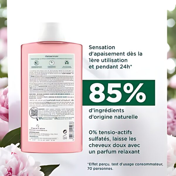 KLORANE APAISANT Shampoing Anti-irritation et Protecteur à la Pivoine BIO 400 ml – Image 3