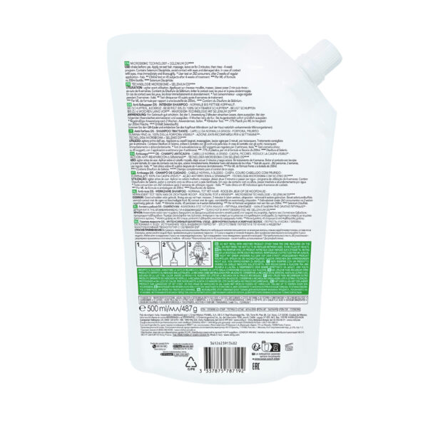 DERCOS TECHNIQUE  ECO-RECHARGE SHAMPOOING ANTIPELLICULAIRE DS - CHEVEUX NORMAUX A GRAS – Image 2