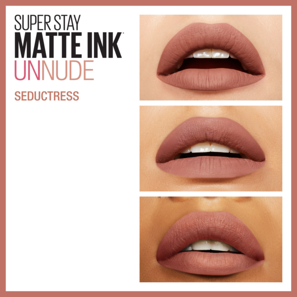 Maybelline – Rouge à lèvre Mat Liquide – Longue tenue – Superstay Matte Ink 65 Seductres 5 ml – Image 3