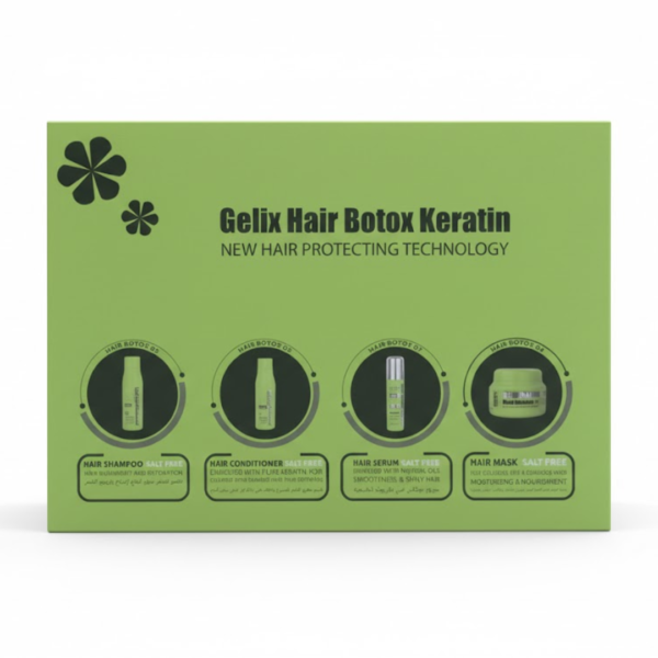 Gelix Hair Botox Keratin Shampoo +Mask+ Serum + conditioner Pack